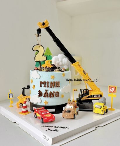 Bánh cần cẩu sz 16 dáng cao - Bé trai