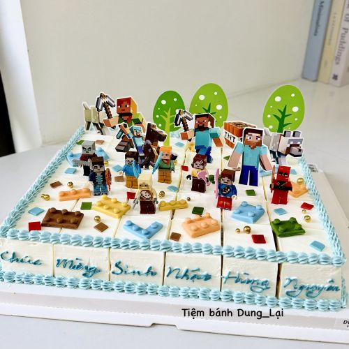 Bánh cắt 30 miếng lego minecraft - Bé trai