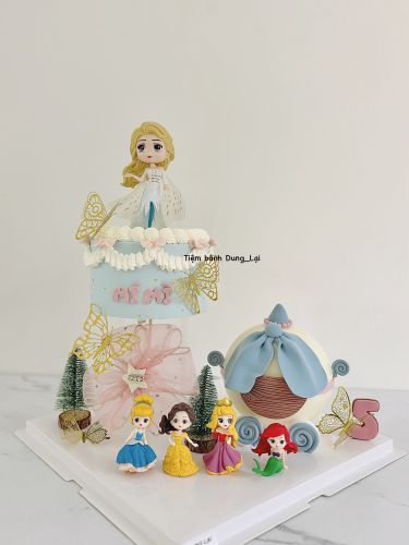 set bánh elsa sz 16 và bánh đập cỗ xe - Bé gái