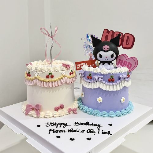 Set bánh kuromi và bánh trang trí kiểu hàn quốc sz 12 - Bé gái