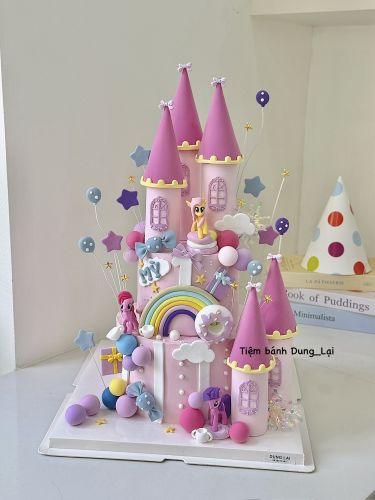 Bánh 2 tầng lâu đài pony unicorn, Bánh Sinh Nhật 2 tầng, Bánh Sinh Nhật bé gái, Bánh Sinh Nhật unicorn, Bánh Sinh Nhật pony, Bánh Sinh Nhật bánh tầng, Bánh Sinh Nhật lâu đài - Bánh Sinh Nhật Long Biên