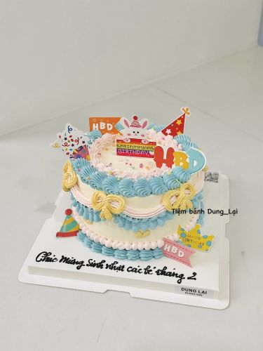 Bánh kem tươi hình kute sz 16, Bánh Sinh Nhật Hàn quốc, Bánh Sinh Nhật kem top, Bánh Sinh Nhật kem tươi - Bánh Sinh Nhật Long Biên