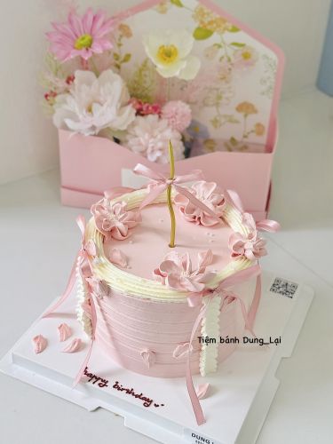 Bánh kem tươi sz 16 tone hồng, Bánh Sinh Nhật Kem tươi, Bánh Sinh Nhật kem top - Bánh Sinh Nhật Long Biên
