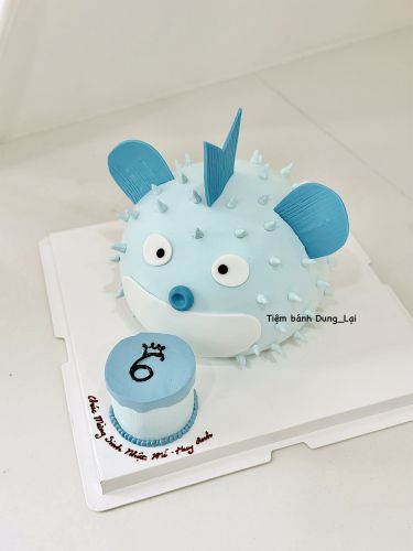 Bánh tạo hình cá nóc xanh, Bánh Sinh Nhật Tạo hình, Bánh Sinh Nhật cá nóc - Bánh Sinh Nhật Long Biên