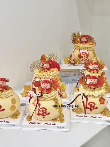 Bánh thần tài sz 14, Bánh Sinh Nhật Thần tài, Bánh Sinh Nhật hũ vàng - Bánh Sinh Nhật Long Biên