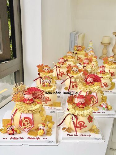 Bánh thần tài sz 16, Bánh Sinh Nhật Thần tài, Bánh Sinh Nhật hũ vàng - Bánh Sinh Nhật Long Biên