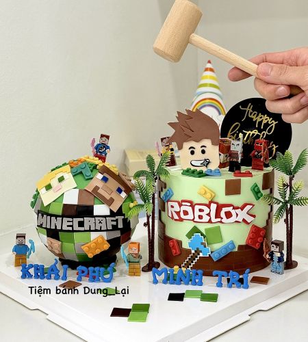 Set bánh kem roblox và bánh đập minecraft, Bánh Sinh Nhật Set bánh, Bánh Sinh Nhật bánh đập, Bánh Sinh Nhật set đôi, Bánh Sinh Nhật bé trai, Bánh Sinh Nhật roblox, Bánh Sinh Nhật minecraft - Bánh Sinh Nhật Long Biên