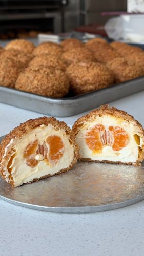 Su kem hoa quả khổng lồ cam, Bánh Sinh Nhật Su kem - Bánh Sinh Nhật Long Biên