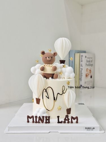 Bánh bé gấu sz 16 1/2, Bánh Sinh Nhật Bé gấu, Bánh Sinh Nhật gấu, Bánh Sinh Nhật bé trai, Bánh Sinh Nhật bé gái, Bánh Sinh Nhật khinh khí cầu - Bánh Sinh Nhật Long Biên