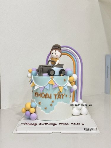 Bánh bé trai ô tô sz 16 cao, Bánh Sinh Nhật Ô tô, Bánh Sinh Nhật bé trai, Bánh Sinh Nhật cầu vồng - Bánh Sinh Nhật Long Biên