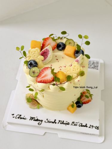 Bánh kem tươi hoa quả sz 14, Bánh Sinh Nhật Kem top, Bánh Sinh Nhật kem tươi - Bánh Sinh Nhật Long Biên