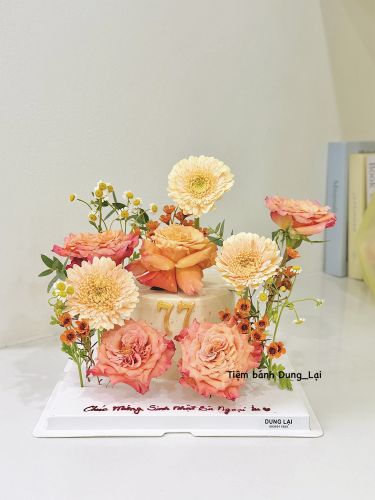 Bánh kem whip hoa tươi sz 14, Bánh Sinh Nhật Whipping, Bánh Sinh Nhật hoa tươi - Bánh Sinh Nhật Long Biên