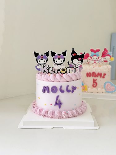 Bánh kuromi sz 14, Bánh Sinh Nhật Kuromi, Bánh Sinh Nhật kem top, Bánh Sinh Nhật kem tươi, Bánh Sinh Nhật bé gái, Bánh Sinh Nhật sanrio - Bánh Sinh Nhật Long Biên