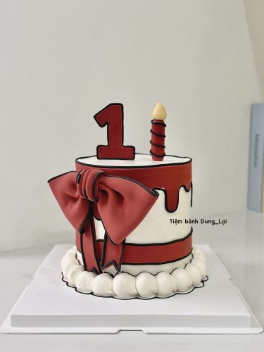 Bánh nơ đỏ sz 16 cao, Bánh Sinh Nhật Nơ đỏ, Bánh Sinh Nhật nơ, Bánh Sinh Nhật hàn quốc - Bánh Sinh Nhật Long Biên