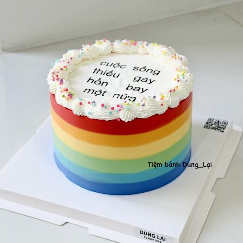 Bánh sz 16 kem sắc màu, Bánh Sinh Nhật Sắc màu, Bánh Sinh Nhật kem tươi - Bánh Sinh Nhật Long Biên