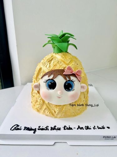 Bánh tạo hình bé dứa sz 16, Bánh Sinh Nhật Tạo hình, Bánh Sinh Nhật bé dứa, Bánh Sinh Nhật quả dứa, Bánh Sinh Nhật bé gái - Bánh Sinh Nhật Long Biên