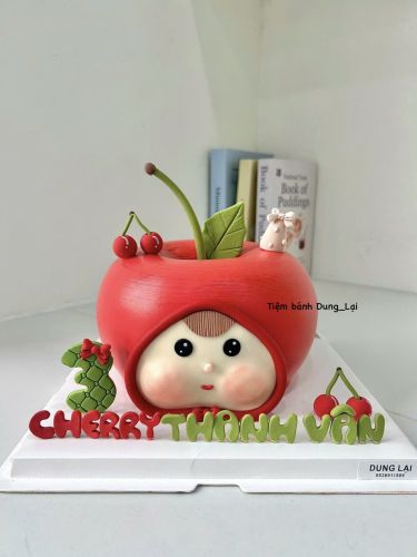 Bánh tạo hình cherry, Bánh Sinh Nhật Tạo hình, Bánh Sinh Nhật cherry, Bánh Sinh Nhật bé gái - Bánh Sinh Nhật Long Biên