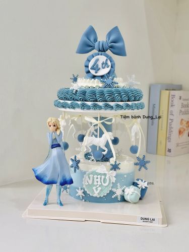 Bánh vòng quay elsa, Bánh Sinh Nhật Elsa, Bánh Sinh Nhật bánh vòng quay, Bánh Sinh Nhật vòng quay ngựa, Bánh Sinh Nhật bé gái - Bánh Sinh Nhật Long Biên