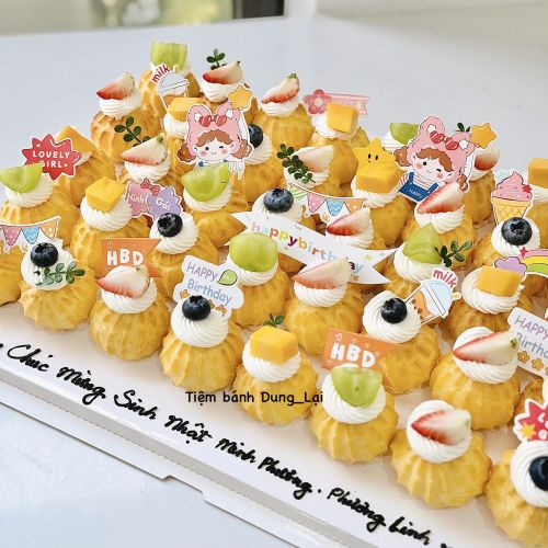 Set su kem 40c sinh nhật, Bánh Sinh Nhật Set bánh, Bánh Sinh Nhật su kem - Bánh Sinh Nhật Long Biên