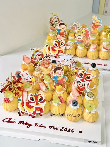 Set su kem chúc mừng năm mới 30c, Bánh Sinh Nhật Set su kem, Bánh Sinh Nhật su kem, Bánh Sinh Nhật set bánh - Bánh Sinh Nhật Long Biên