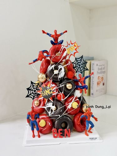Tháp donut người nhện, Bánh Sinh Nhật Tháp bánh, Bánh Sinh Nhật donut, Bánh Sinh Nhật avengers, Bánh Sinh Nhật avenger, Bánh Sinh Nhật người nhện, Bánh Sinh Nhật spiderman, Bánh Sinh Nhật spider man, Bánh Sinh Nhật bé trai - Bánh Sinh Nhật Long Biên