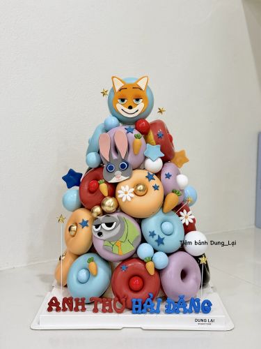 Tháp donut zootopia, Bánh Sinh Nhật Donut, Bánh Sinh Nhật tháp bánh, Bánh Sinh Nhật zootopia, Bánh Sinh Nhật bé trai, Bánh Sinh Nhật bé gái - Bánh Sinh Nhật Long Biên