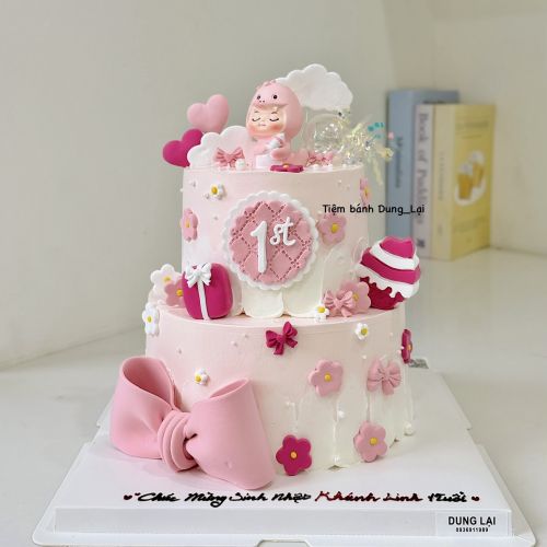 Bánh 2 tầng bé gái tuổi rắn sz 20-14