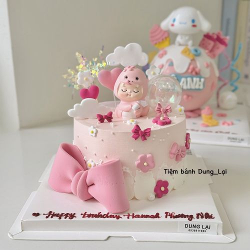 Bánh bé rắn tone hồng sz 16