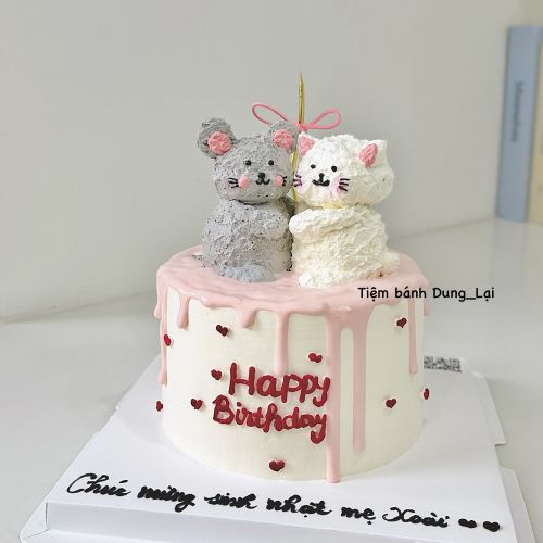 Bánh tạo hình con mèo và con chuột sz 16 - Bánh tạo hình