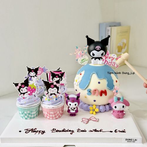 Set 6 cupcake và bánh đập kuromi