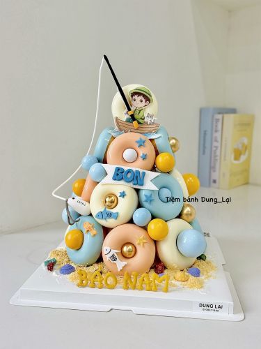 Tháp bánh donut chủ đề câu cá 17b