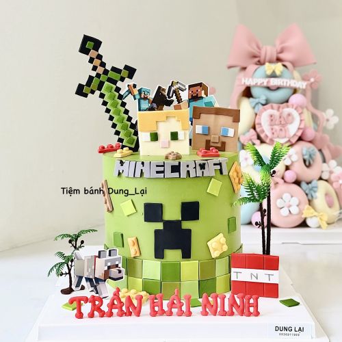 Bánh minecraft size 16 dáng cao