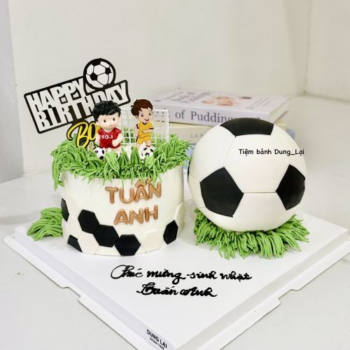Set bánh kem sz 16 và bánh đập bóng đá