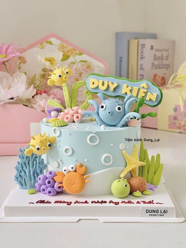 Bạch tuộc đại dương, Bánh Sinh Nhật Bạch tuộc, Bánh Sinh Nhật đại dương, Bánh Sinh Nhật ocean, Bánh Sinh Nhật baby shark, Bánh Sinh Nhật bé trai, Bánh Sinh Nhật bé gái - Bánh Sinh Nhật Long Biên