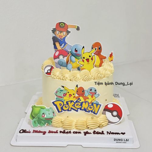 Bánh cắm giấy pokemon sz 16, Bánh Sinh Nhật Pokemon, Bánh Sinh Nhật bé trai - Bánh Sinh Nhật Long Biên