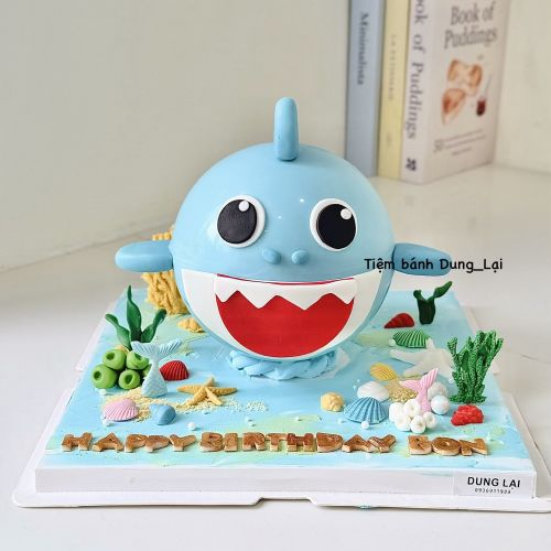 Bánh đập baby shark màu xanh, Bánh Sinh Nhật Bánh đập, Bánh Sinh Nhật baby shark, Bánh Sinh Nhật ocean, Bánh Sinh Nhật bé trai, Bánh Sinh Nhật bé gái - Bánh Sinh Nhật Long Biên