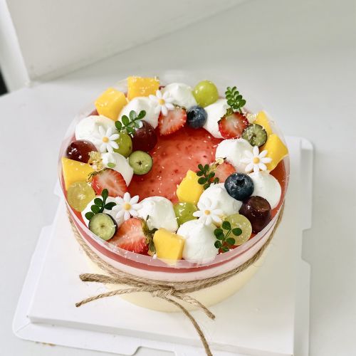 Bánh mousse sữa chua lhoAi dâu xoài sz 14, Bánh Sinh Nhật  - Bánh Sinh Nhật Long Biên