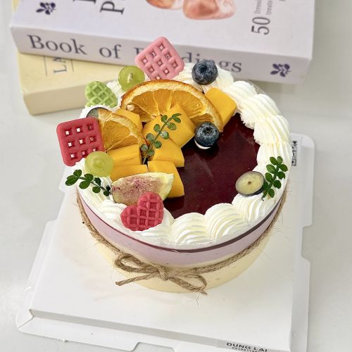 Bánh mousse sữa chua việt quất xoài sz 14, Bánh Sinh Nhật Mousse, Bánh Sinh Nhật sinh nhật - Bánh Sinh Nhật Long Biên