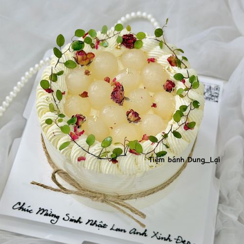 Bánh sinh nhật ô long nhãn dừa sz 16, Bánh Sinh Nhật Ô long, Bánh Sinh Nhật whipping, Bánh Sinh Nhật sinh nhật, Bánh Sinh Nhật người lớn - Bánh Sinh Nhật Long Biên