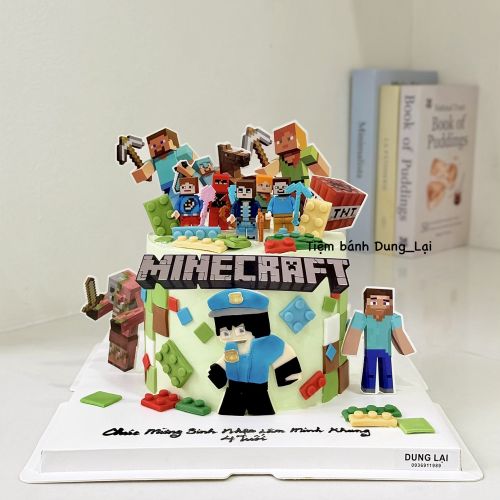 Bánh sz 16 1/2 minecraft cảnh sát, Bánh Sinh Nhật Minecraft, Bánh Sinh Nhật cảnh sát, Bánh Sinh Nhật bé trai - Bánh Sinh Nhật Long Biên