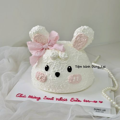 Bánh tạo hình bé thỏ sz 16 1/2, Bánh Sinh Nhật Thỏ, Bánh Sinh Nhật bé thỏ, Bánh Sinh Nhật bé gái, Bánh Sinh Nhật sinh nhật, Bánh Sinh Nhật màu hồng, Bánh Sinh Nhật tạo hình - Bánh Sinh Nhật Long Biên