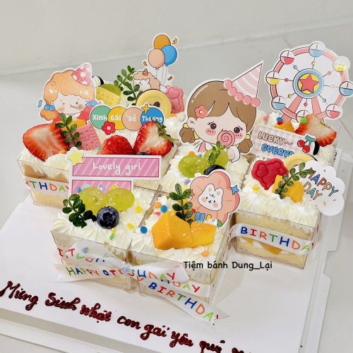 Set 10c bánh trang trí bé gái, Bánh Sinh Nhật Set bánh, Bánh Sinh Nhật bé gái - Bánh Sinh Nhật Long Biên