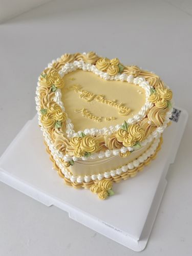 Báng trái tim tone màu vàng chanh sz 16