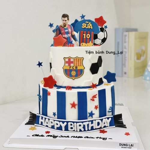 Bánh 2 tầng bóng đá messi sz 20-14