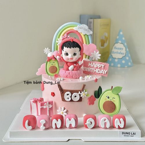 Bánh bé bơ tone hồng sz 16
