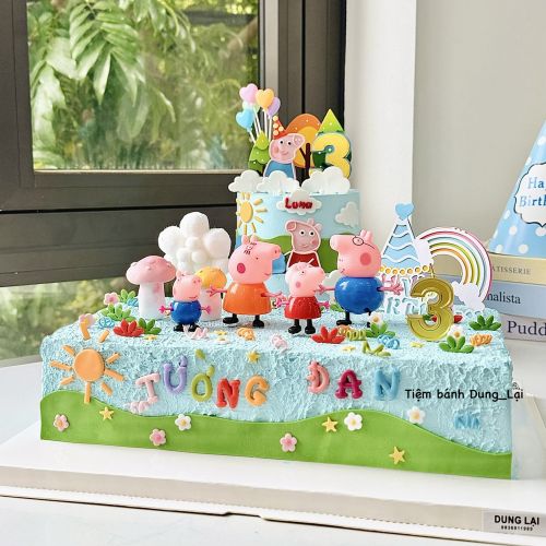 Bánh chữ nhật peppa pig 20x38