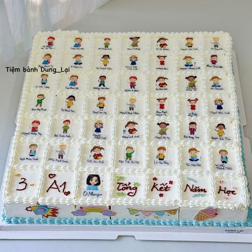 Bánh tổng kết cắt miếng 49 miếng - Bánh chữ nhật