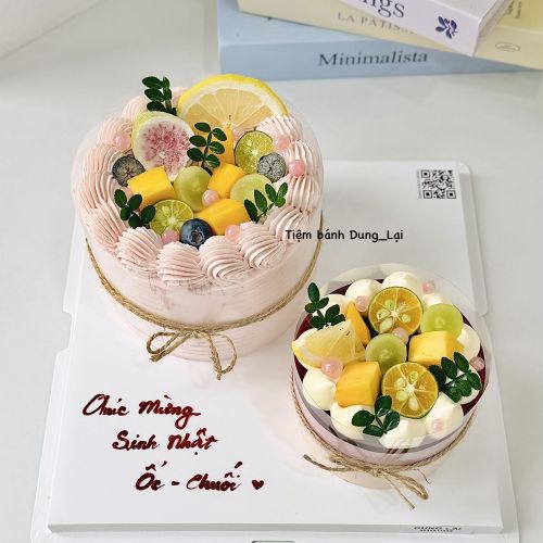 Set bánh sữa chua dâu sz 14 và mousse mix vị sz 10