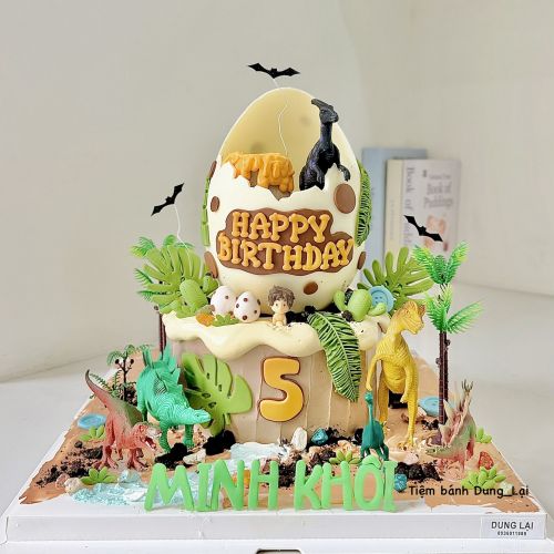 Bánh 2 tầng khủng long - Bé trai