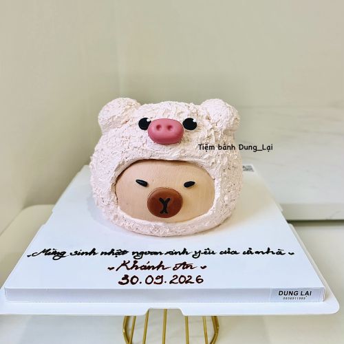 Bánh tạo hình capybara mặc áo heo - Tạo hình